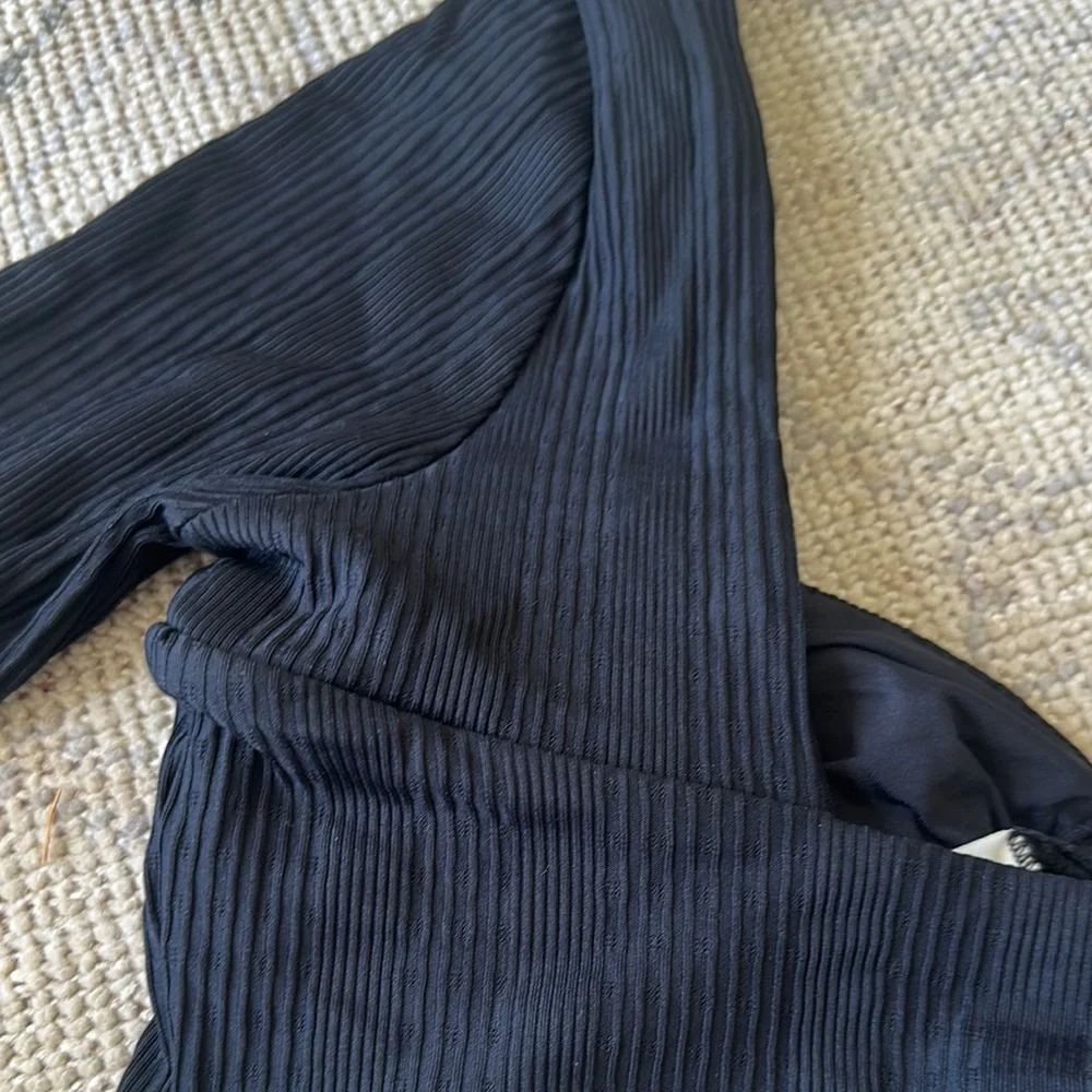 L*Space Anthropologie Beatrix Longsleeve Ribbed Bikini Top